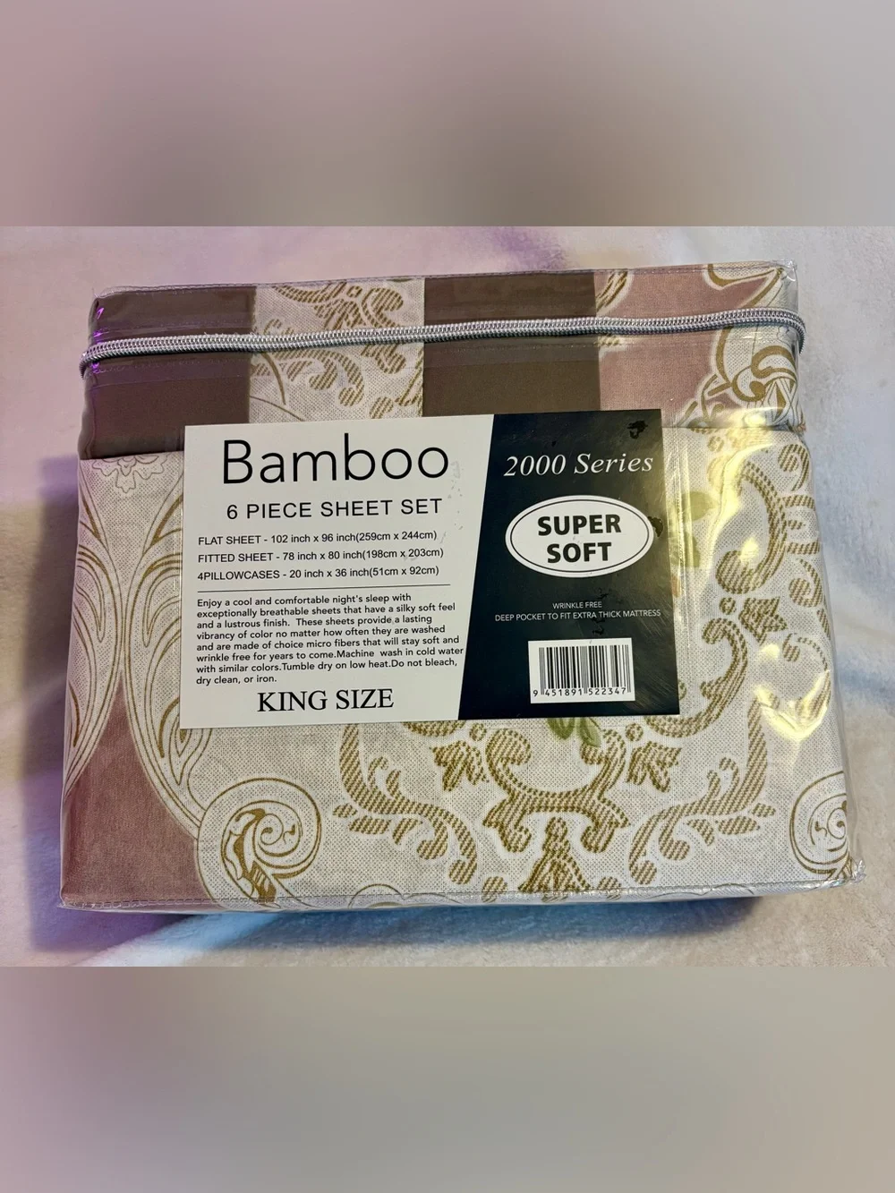 Organic Earth 2000 Series  Bamboo Cotton-Touch 6 pc  King Sheet Set